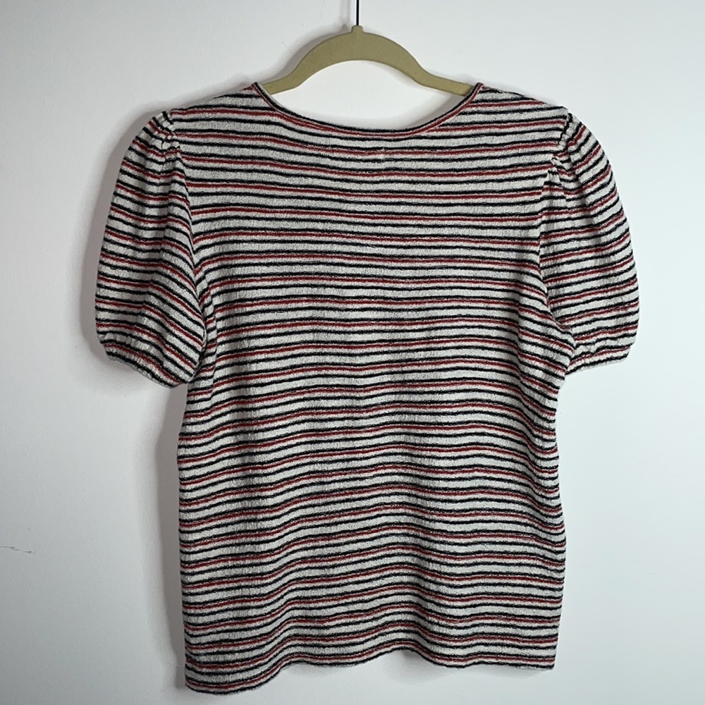 Madewell Superlight Jacquard Puff-Sleeve Tee in Stripe - Picture 8 of 8